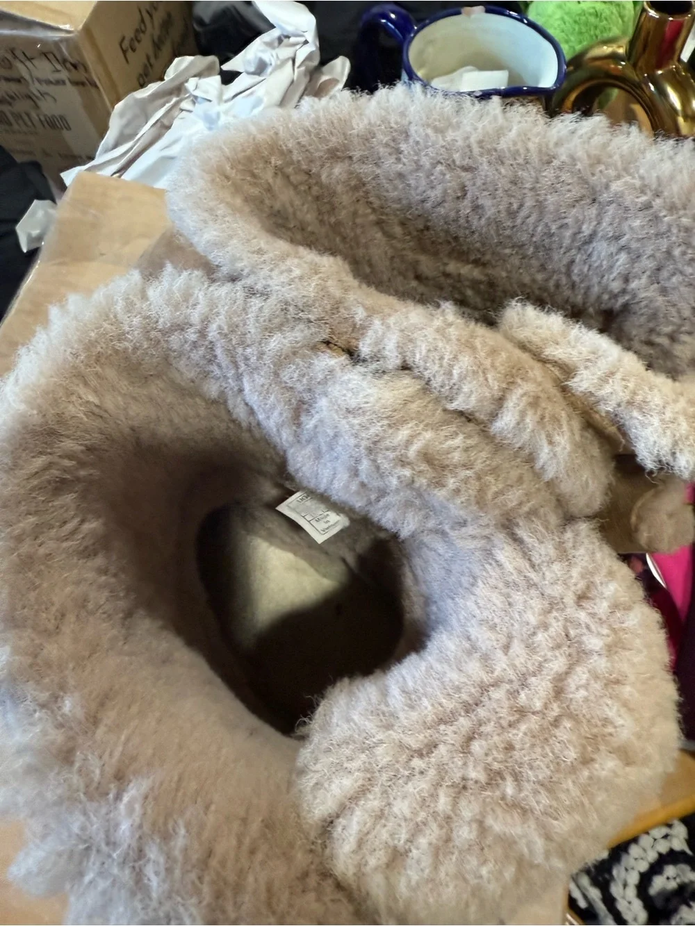 UGG Short Chestnut Suede Shearling Boots